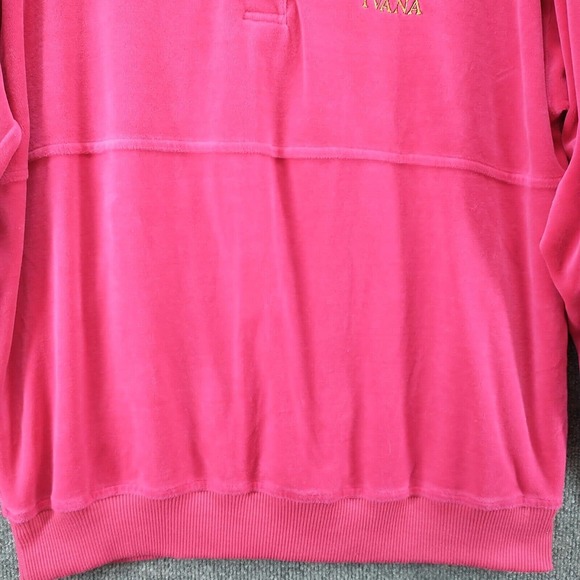 Ivana Womens Fleece Polo Shirt Pink Large Pullover Logo Embroidered Vintage - Picture 7 of 12